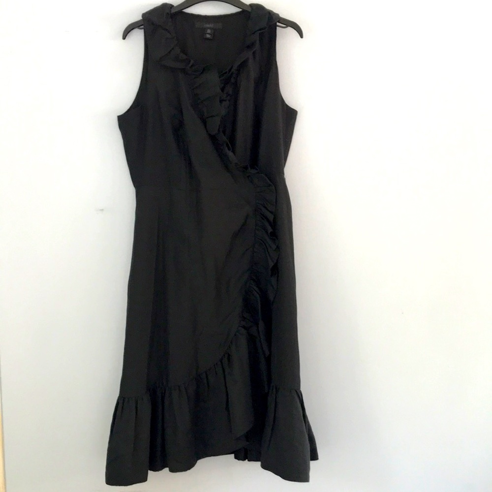 Coast, size 8, black dress with ruffles
